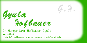 gyula hofbauer business card